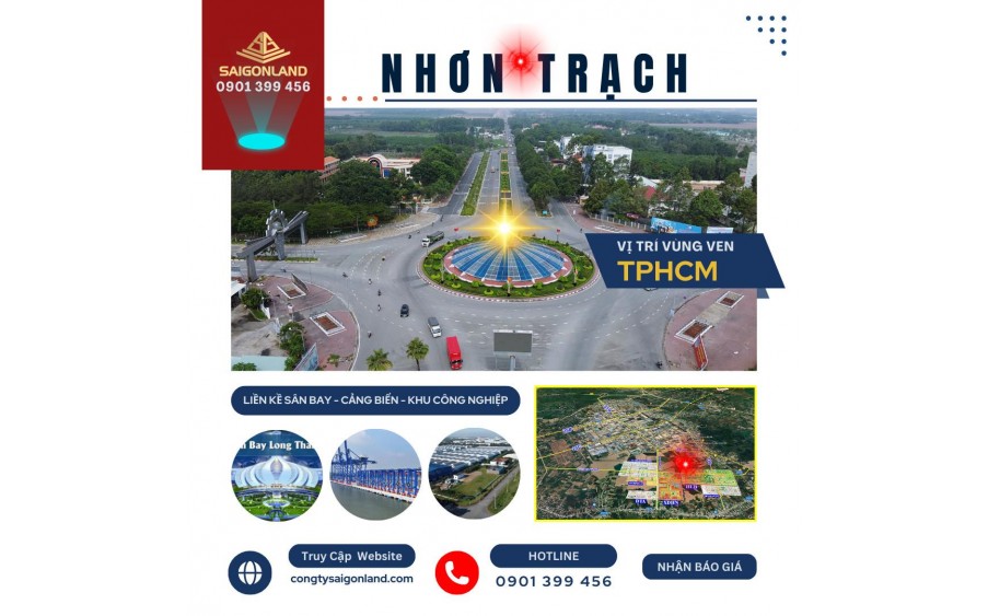 Saigonland Nhơn Trạch Cập nhật giá bán đất nền dự án Hud Nhơn Trạch Đồng Nai - Đất nền sân bay Long Thành và vùng ven TPHCM.